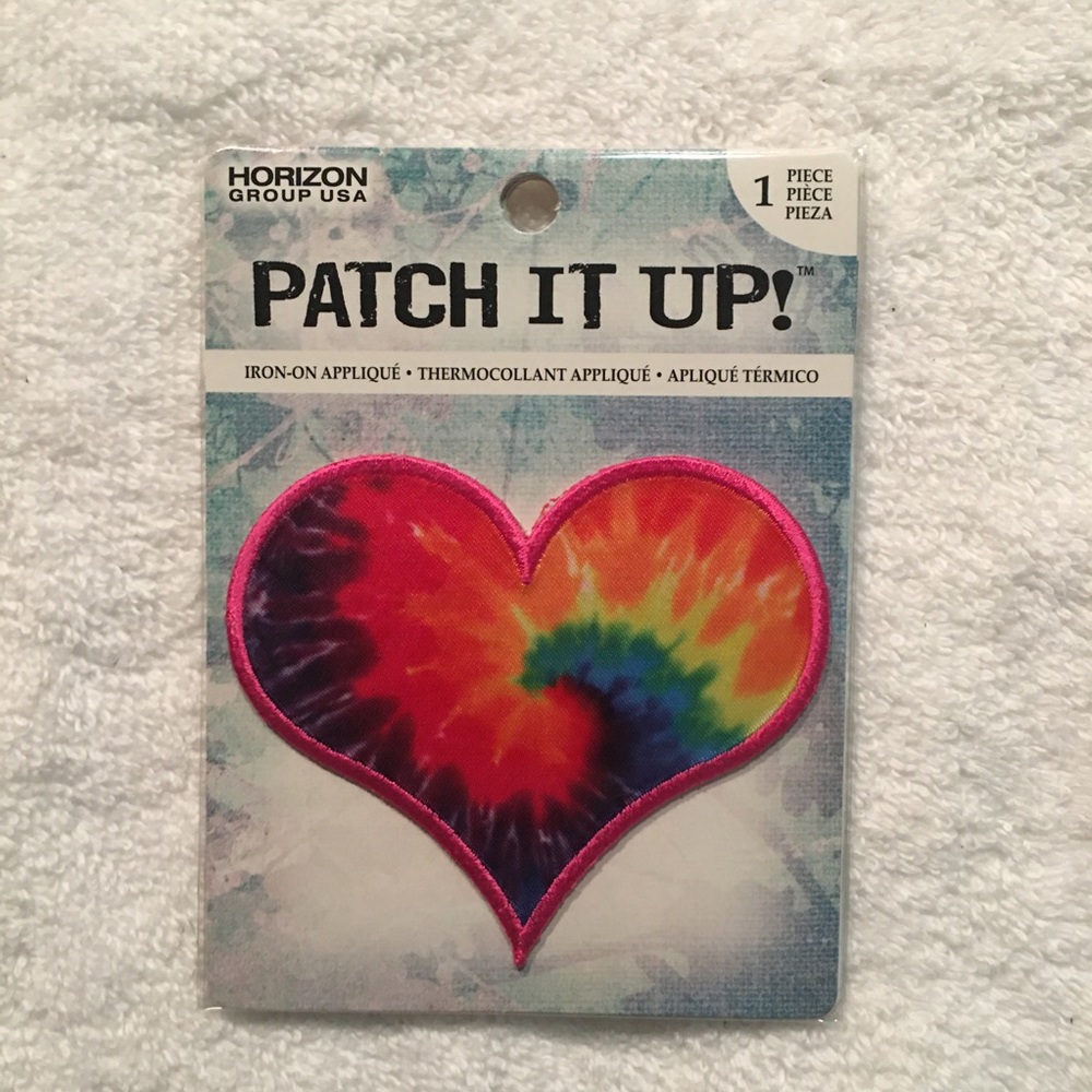 NWT Tie Dye Heart Patch